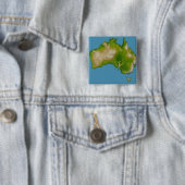 Continent van Australië Vierkante Button 5,1 Cm (In situ)