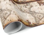 Continent van de Amerikaanse Oude Kaart Cadeaupapier (Rol Hoek)