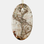 Continent van de Amerikaanse Oude Kaart Keramisch Ornament (Rechts)