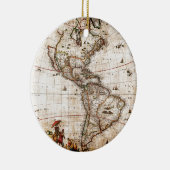 Continent van de Amerikaanse Oude Kaart Keramisch Ornament (Rechts)