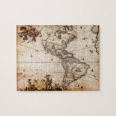 Continent van de Amerikaanse Oude Kaart Legpuzzel (Horizontaal)