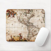 Continent van de Amerikaanse Oude Kaart Muismat (Met muis)