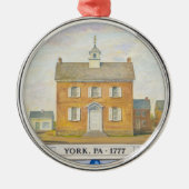 Continentaal Congres in York Metalen Ornament (Voorkant)