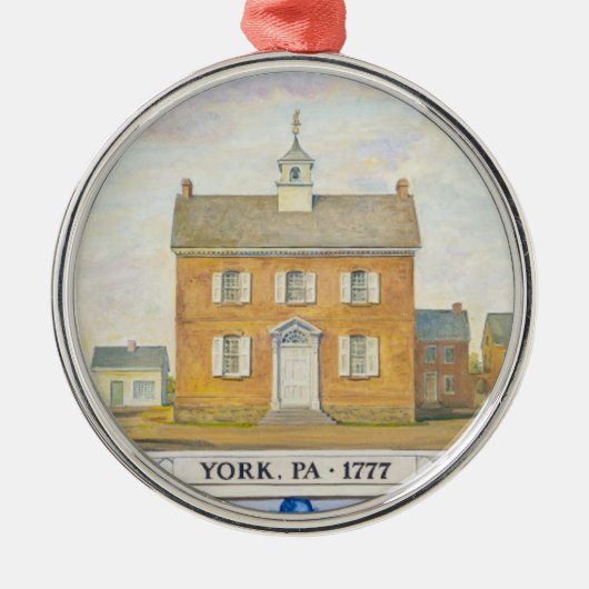 Continentaal Congres in York Metalen Ornament (Voorkant)