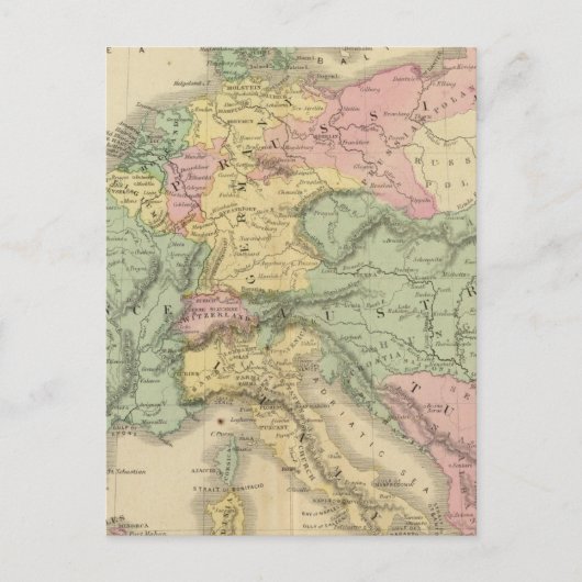 Continentaal Europa Briefkaart (Voorkant)