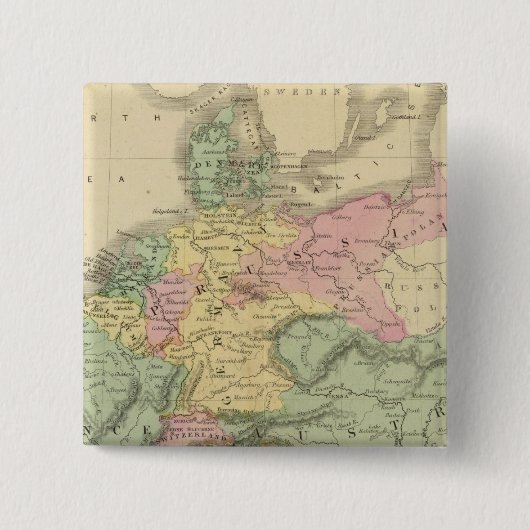 Continentaal Europa Vierkante Button 5,1 Cm (Voorkant)