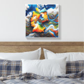 continentaal hartslag canvas afdruk (Insitu (Slaapkamer))