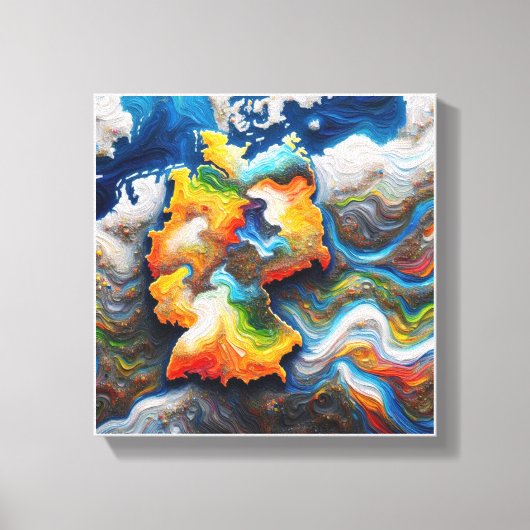 continentaal hartslag canvas afdruk (Voorkant)
