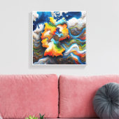 continentaal hartslag canvas afdruk (Insitu (Woonkamer))