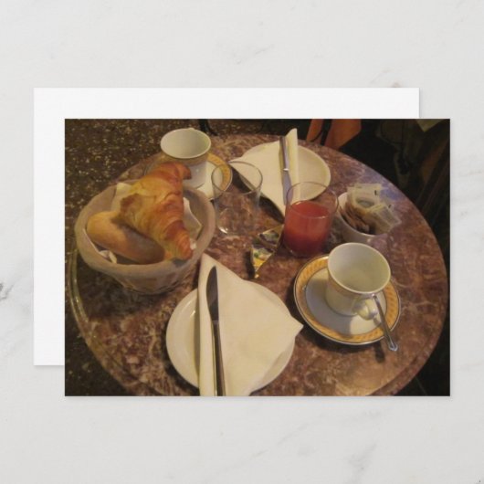 Continental Breakfast Invite Kaart (Voorkant / Achterkant)