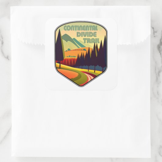 Continental Divide Trail Colors Vierkante Sticker (Tas)