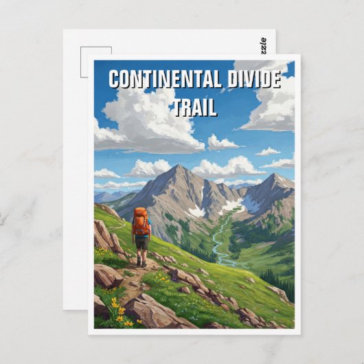 Continental Divide Trail Reizen Hiker Briefkaart (Voorkant / Achterkant)