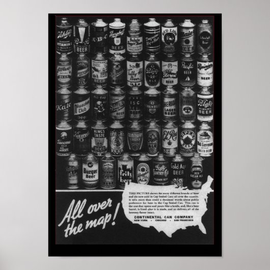 Continental kan bedrijf kloontop beer Poster (Voorkant)