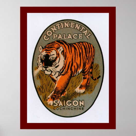Continental Palace Hotel Saigon (bruin) Poster (Voorkant)