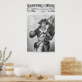 Continental Soldier holding a musket flag Poster (Keuken)