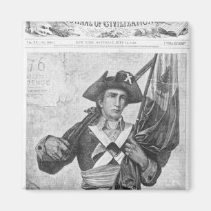 Continental Soldier met een musketvlag Magneet