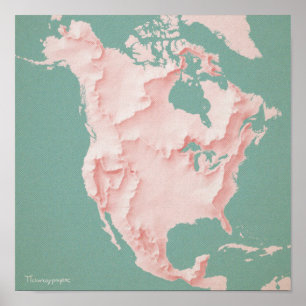 Continentale Divides van Noord-Amerika Poster