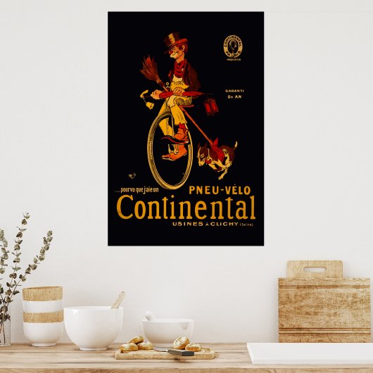 Continentale fietsreissue 36 x 24 Poster (Keuken)