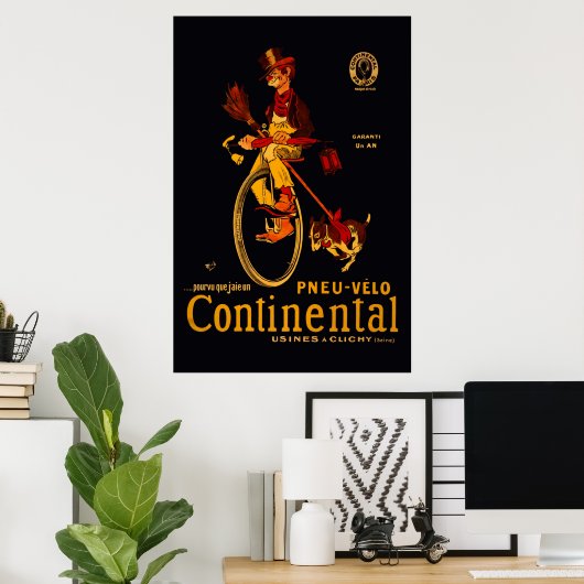 Continentale fietsreissue 36 x 24 Poster (Thuiskantoor)