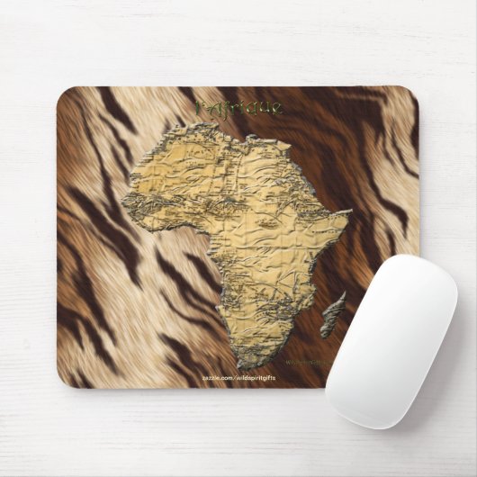 Continentale kaart van Afrika op Faux Fur Achtergr Muismat (Met muis)