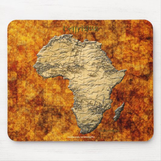 Continentale kaart van Afrika op Golden Rustic BG Muismat (Voorkant)