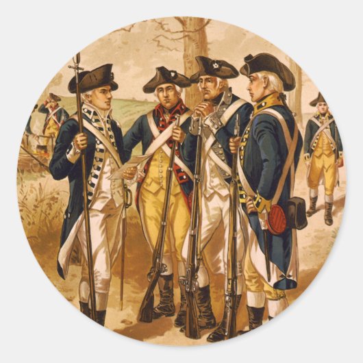 Continentale soldaten van Henry Alexander Ogden Ronde Sticker (Voorkant)