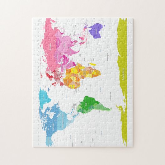 Continentale Wereldkaart Legpuzzel (Verticaal)