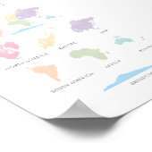 Continenten pastel educatief poster (Hoek)