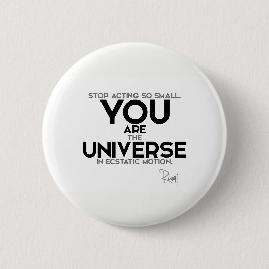 CONTINGENTEN: Rumi: Jij bent het universum Ronde Button 5,7 Cm (Voorkant)