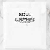 CONTINGENTEN: Rumi: Soul van elders Rechthoekige Sticker (Tas)