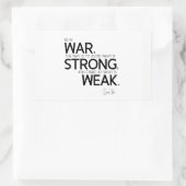 CONTINGENTEN: Sun Tzu: Vermijd sterk, zwak slaan Rechthoekige Sticker (Tas)