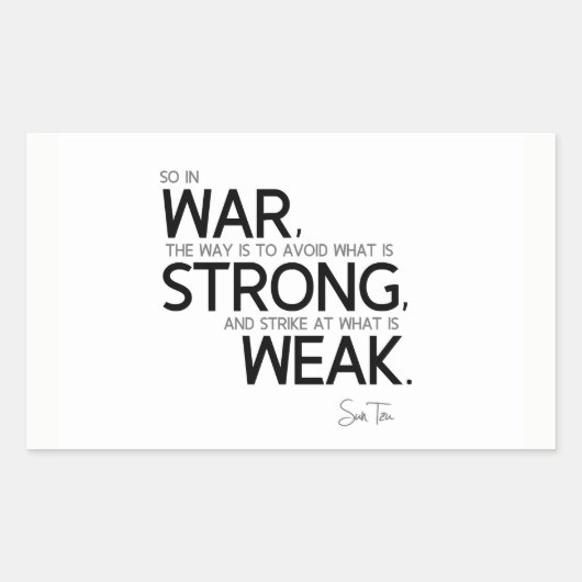 CONTINGENTEN: Sun Tzu: Vermijd sterk, zwak slaan Rechthoekige Sticker (Voorkant)
