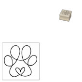 Continu Kunst Hart in een Pootafdruk Mini Rubberstempel (Gestempeld)