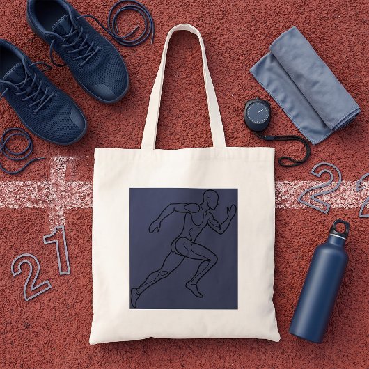 Continu Kunst Kunst Sprinter Hardlopen Tote Bag