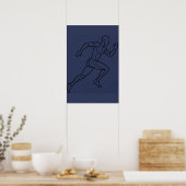 Continu Kunst Sprinter Hardlopen Poster (Keuken)