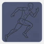 Continu Kunst Sprinter Hardlopen Vierkante Sticker (Voorkant)