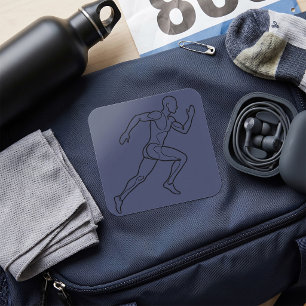 Continu Kunst Sprinter Hardlopen Vierkante Sticker