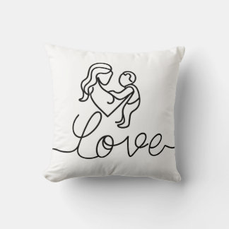 Continu tekenen van tekst "Love" Kussen