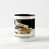 Continue communie: Bidden zonder te stoppen" Tweekleurige Koffiemok (Center)