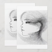 Continue lijn kunstillustratie van een menselijk g kaart (Voorkant / Achterkant)