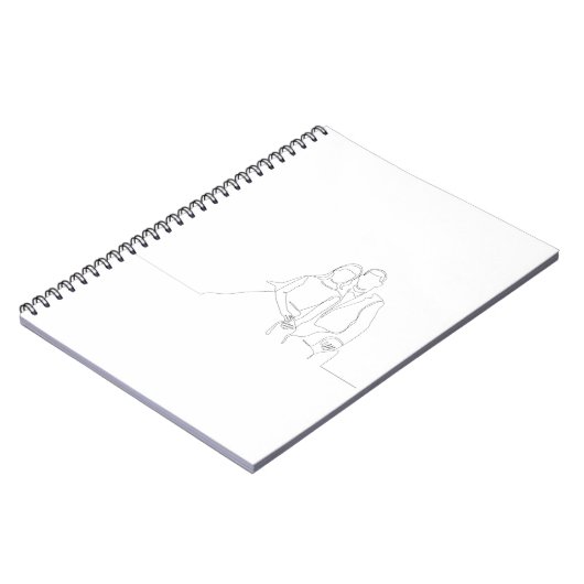 Continue tekening van schattig romantisch koppel i notitieboek (Linkerzijde)