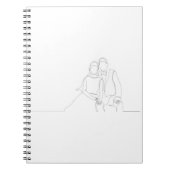 Continue tekening van schattig romantisch koppel i notitieboek (Voorkant)