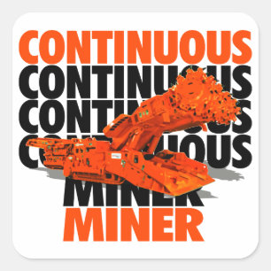 CONTINUELE MIJNMACHINE VIERKANTE STICKER
