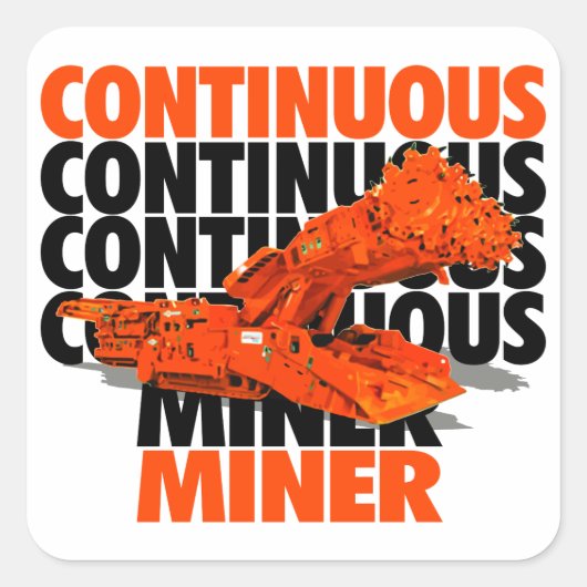 CONTINUELE MIJNMACHINE VIERKANTE STICKER (Voorkant)