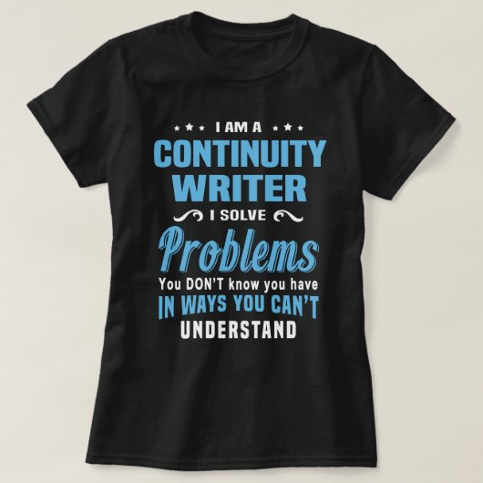 Continuïteitsschrijver T-shirt (Design voorkant)