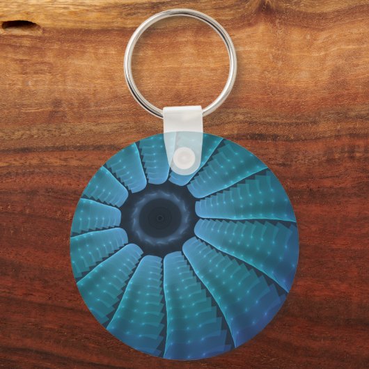 Continuity Flux Blue Futuristic Abstract Sleutelhanger (Voorkant)