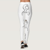Continuous Line Fashion Woman Seamless Pattern E Leggings (Achterkant)