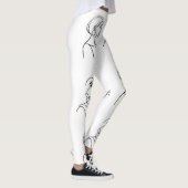 Continuous Line Fashion Woman Seamless Pattern E Leggings (Rechts)