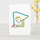 Contorsionist Stickman Kaart (Gele Bloem)
