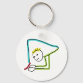 Contorsionist Stickman Sleutelhanger (Achterkant)